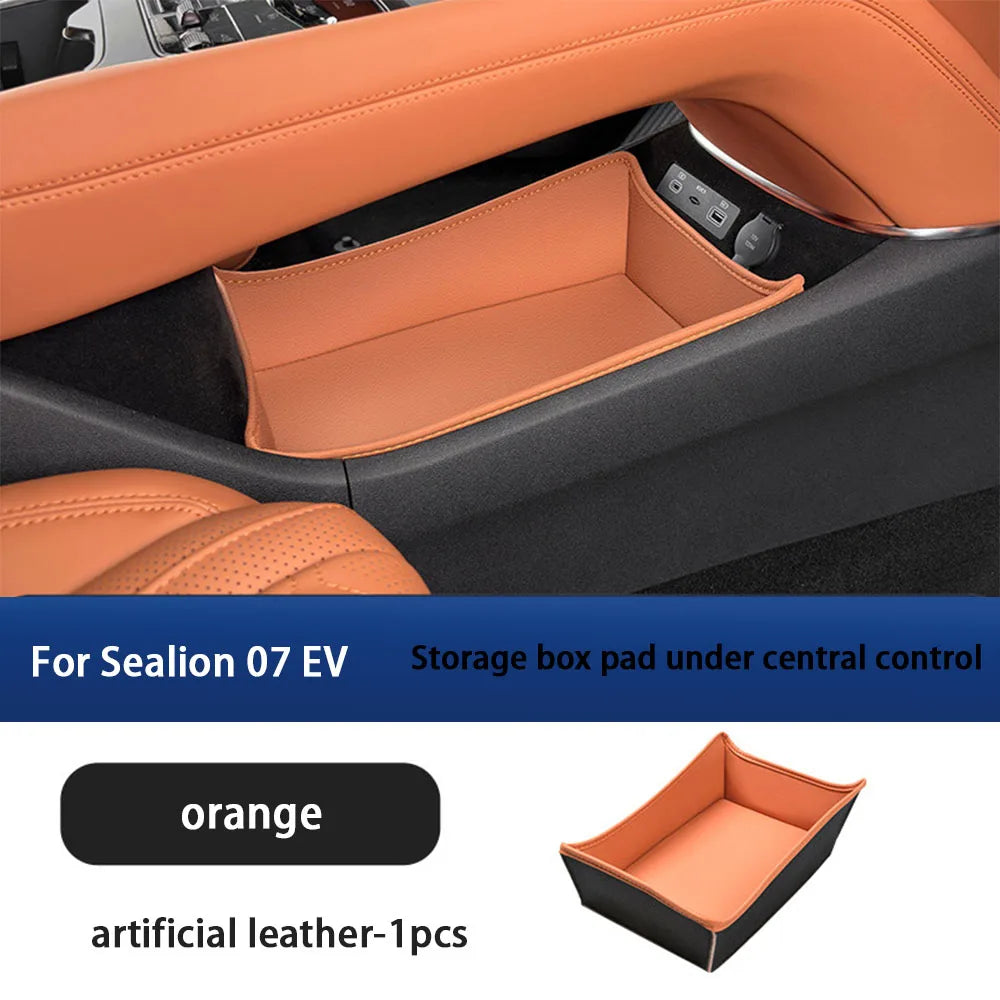 For BYD Sea Lion 07 EV Center Console Lower Storage Pad Car Interior Leather Protect Pad Central Control Storage Pad Accessories