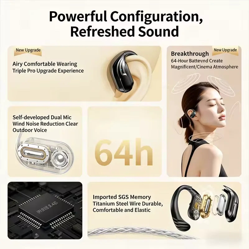 Wholesale Wireless Headphones Bluetooth 5.4 Earphones Button Control True with Mic Noise Reduction Earhooks Waterproof Headset