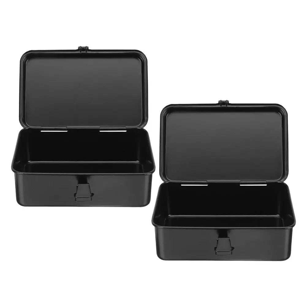 2Pcs Metal Tool Box Thick Iron Portable Small Toolbox for Home Garage Automotive Tool Storage Car Toolbox Metal