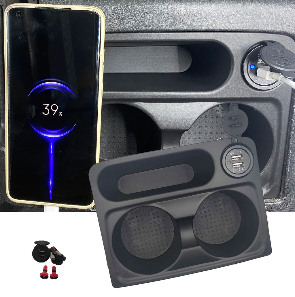 With USB Water Cup Holder for V73 V75 V77 Mitsubishi Pajero 3 Console Box Cup Holder Shogun Montero Interior