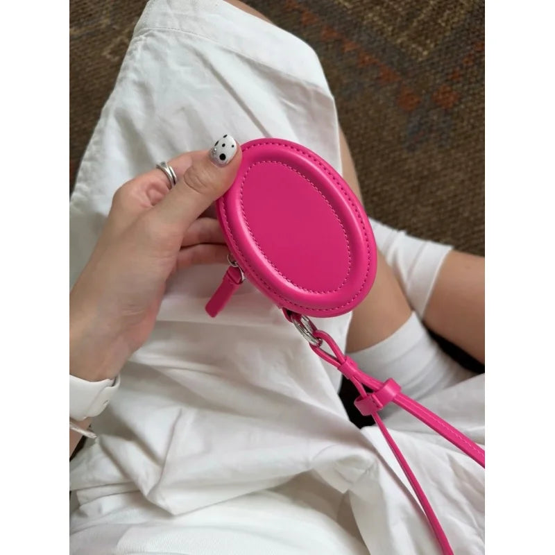 Round box jewelry bag, niche design, versatile crossbody baginsNeck-hanging decorative waist bag, lipstick key bag, earphone bag