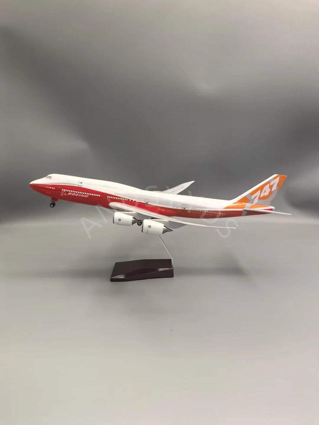 47CM Scale Plane B747-8 Prototype Airline With Base Landing Gears Ornament Resin Adults Fun Plane Model For Collection Gift