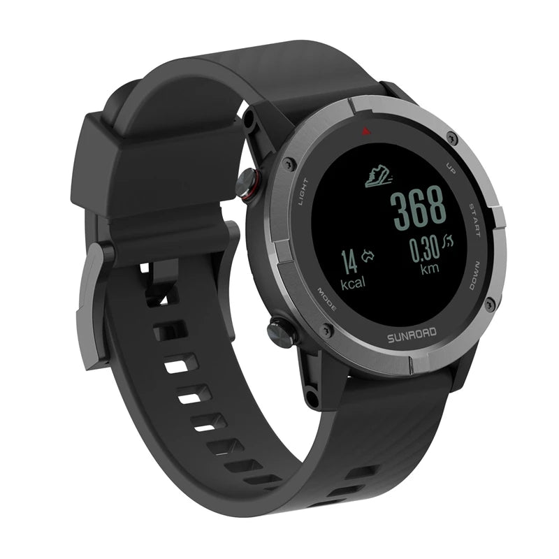 Sunroad GPS Sports Watch Digital Altimeter Compass Barometer Waterproof Cycling Running Swimming Heart Rate Monitor BT Watches
