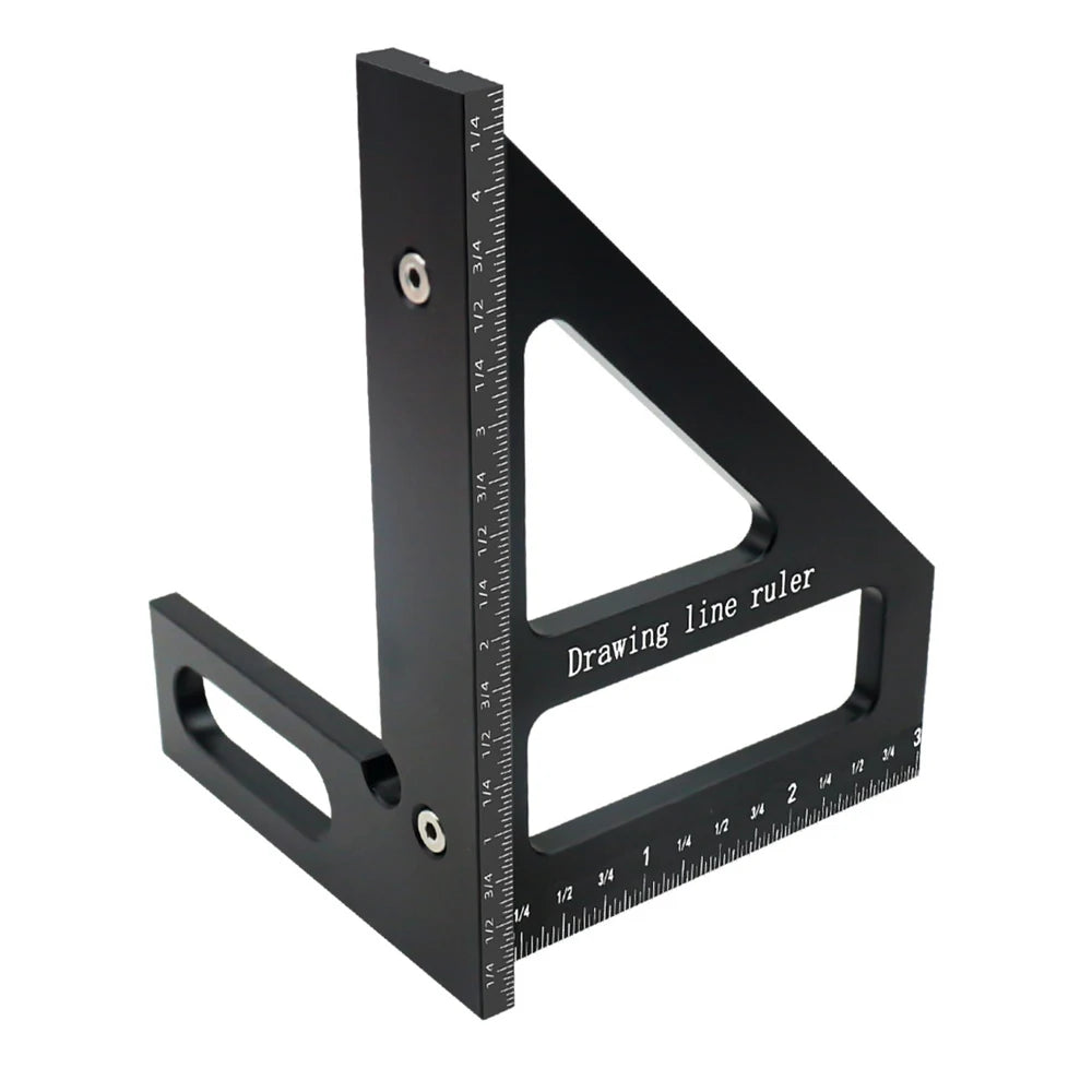 Precision Aluminum Alloy  Miter Triangle Ruler 45°/90° Woodworking Square Protractor  3D  Multifunctional Measuring Toolsolss