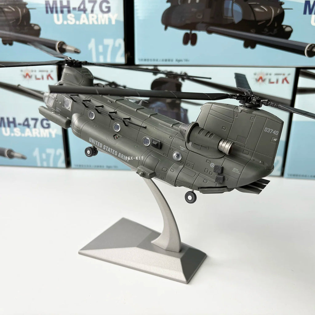 1:72 Scale USA MH-47G Chinook Twinrotor Heavy Helicopter MH47 Aged Diecast Static Aircraft Model Military Collection Gif