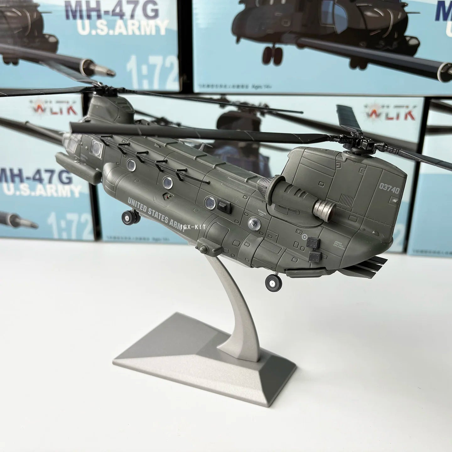 1:72 Scale USA MH-47G Chinook Twinrotor Heavy Helicopter MH47 Aged Diecast Static Aircraft Model Military Collection Gif