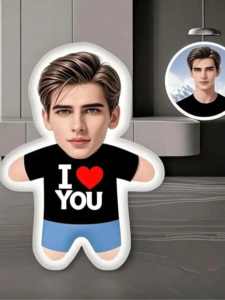 Newly Designed Personalized Photo Pillow with Face and Body Design, Perfect Gift for Couples, Boyfriends, Girlfriends