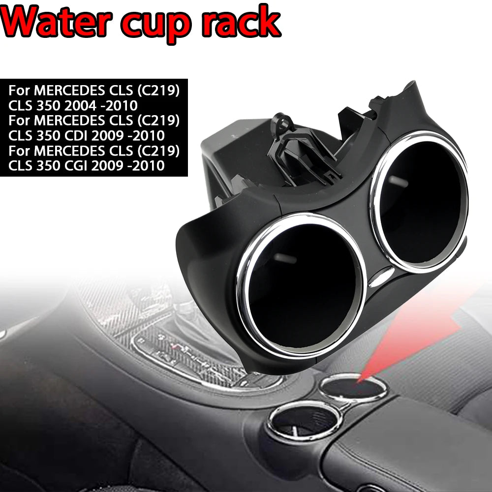 Car Cup Holder for Mercedes Benz W219 C219 CLS500 CLS63 2006-2011 Dual Bracket Drink Bottle Hold 21968004149051 Black