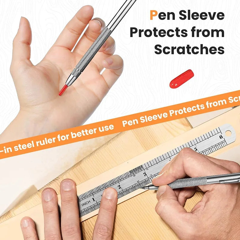 25/21/17/11/6PCS Carbide Tip Scriber Engraving Pen For Engraving Metal Sheet Stainless Steel Ceramic Glass Scribing Hand Tools