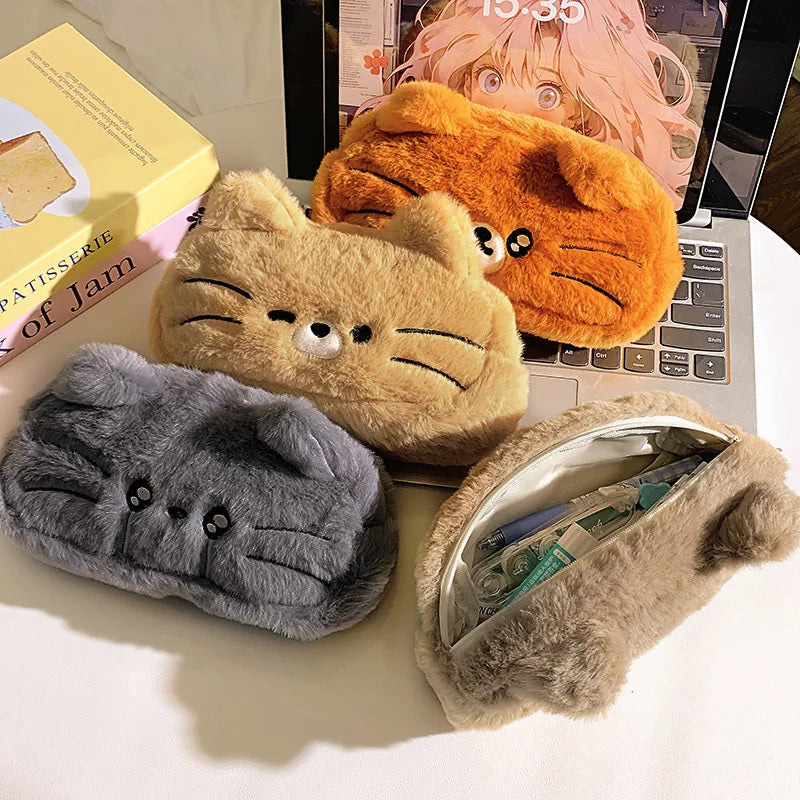 Cute Black Cat Pencil Case Girls Makeup Pouch Multi-purpose Stationery Storage Bag Cartoon Pen Bag School Stationery Organizer