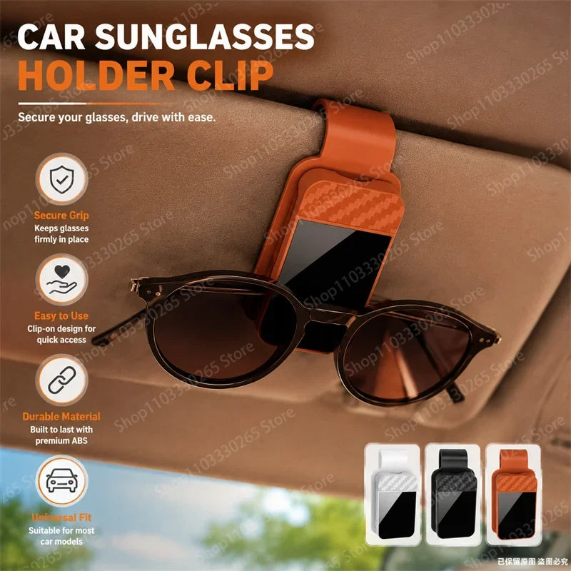 Universal Car Sun Visor Sunglasses Clip ABS Sturdy Eyeglasses Holder Secure Anti Scratch Auto Interior Storage Accessory