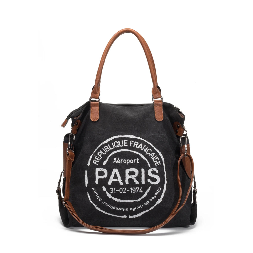 Paris Republique Bag Canvas Tote Bag Crossbody Bag Handbag Large