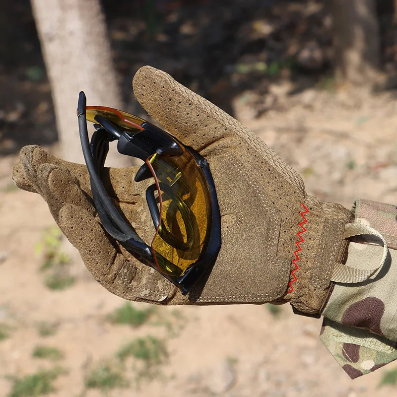 Men Tactical Gloves Airsoft Full Finger Gloves Outdoor Hiking Cycling Combat Shooting Camo Anti-Skid Mittens