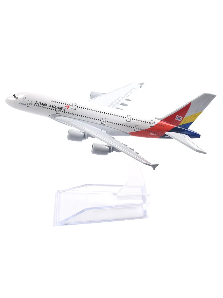 JASON TUTU 16cm Asiana Airlines Airbus A380 Plane Airplane Model Aircraft Model Diecast Metal 1/400 Scale Planes