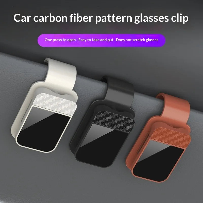 Car Sunglasses Clip Sun Visor Glasses Holder with Card & Ticket Storage Stable Eyeglasses Hanger - Interior Accessory