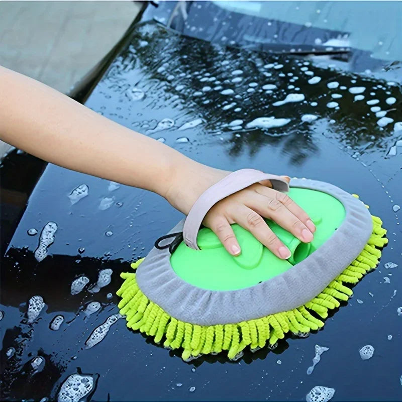 1pc Microfiber Car Wash Brush Mop Kit, Mitt Sponge With Long Handle Car Cleaning Supplies Kit Duster Washing Car