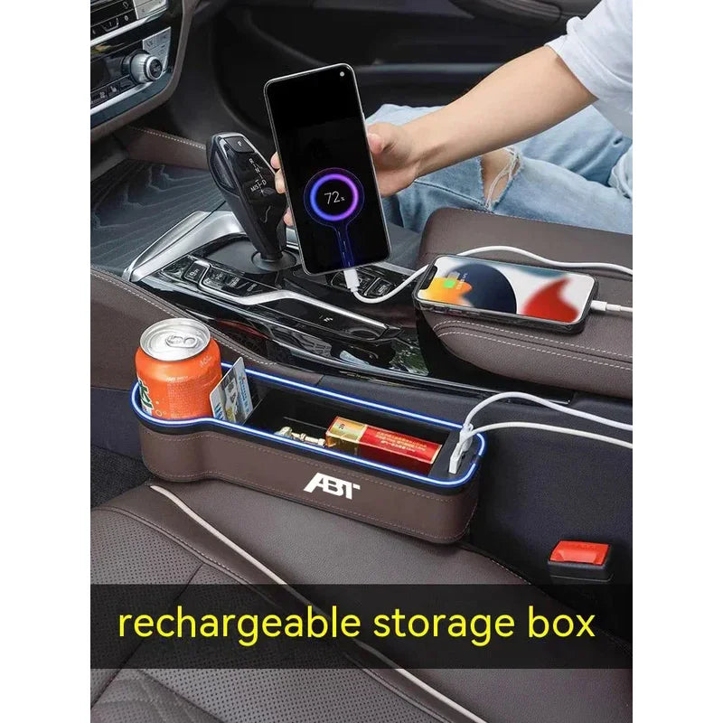 Car seat gap led 7 color festoon storage box for Audi ABT Q2 Q3 Q4 Q5 Q7 Q8 A1 A2 A3 A4 A5 A6 A7 A8 S3 S4 S5 S6 TT RS3 RS4 RS5 6