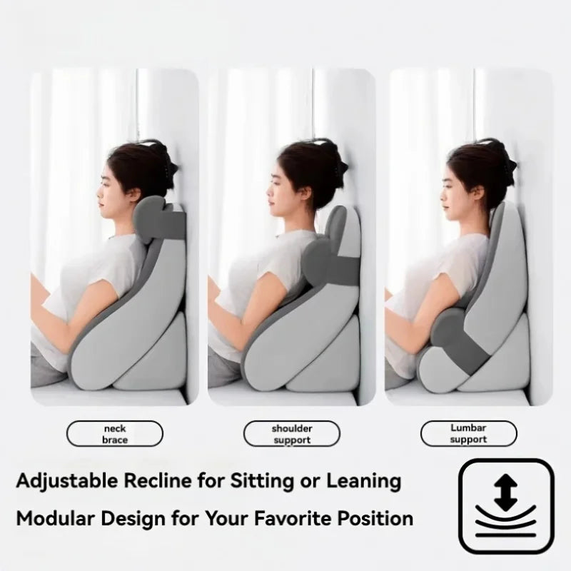 Ergonomic Reading Pillow Adjustable Wedge Support Cushion Neck Lower Back Pain Relief For Bed Sofa Office Sitting