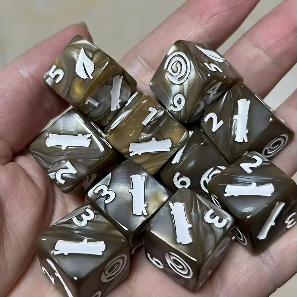 10 Pcs/Set 16mm Polyhedral Dice Set D6 for Dnd TRPG RPG Cthulhu COC Game of Thrones Dices Table Board Game Number Dice Kit