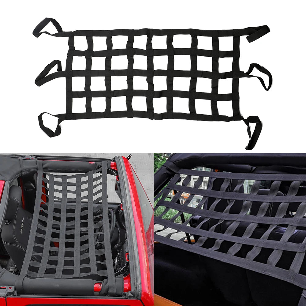 Car Roof Storage Net Retrofit accessories Tail Box Net For Jeep Wrangler Multifunction Mesh Cargo Net