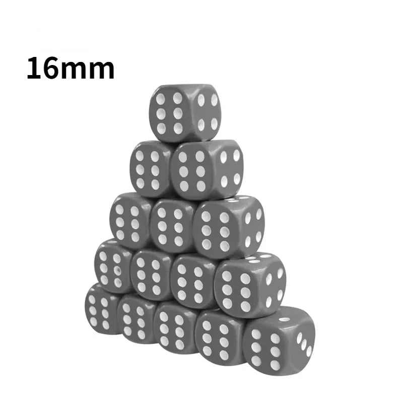 10PCS/Lot Dice Gray Dice Game Accessory 16mm