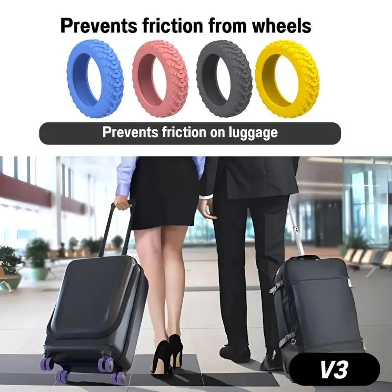 8-Piece Luggage Wheel Protective Cover Silent Silicone Cover And Universal Noise Reduction Accessories Thicken Texture Silicone