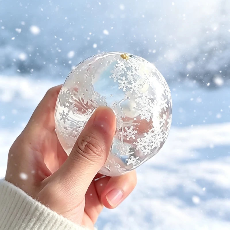 Winter Snow Maltose Ball Soft Squishy Fidget Sensory Toy for ADHD Autism Slow Rebound Squeeze Toy for Adults Christmas Gift