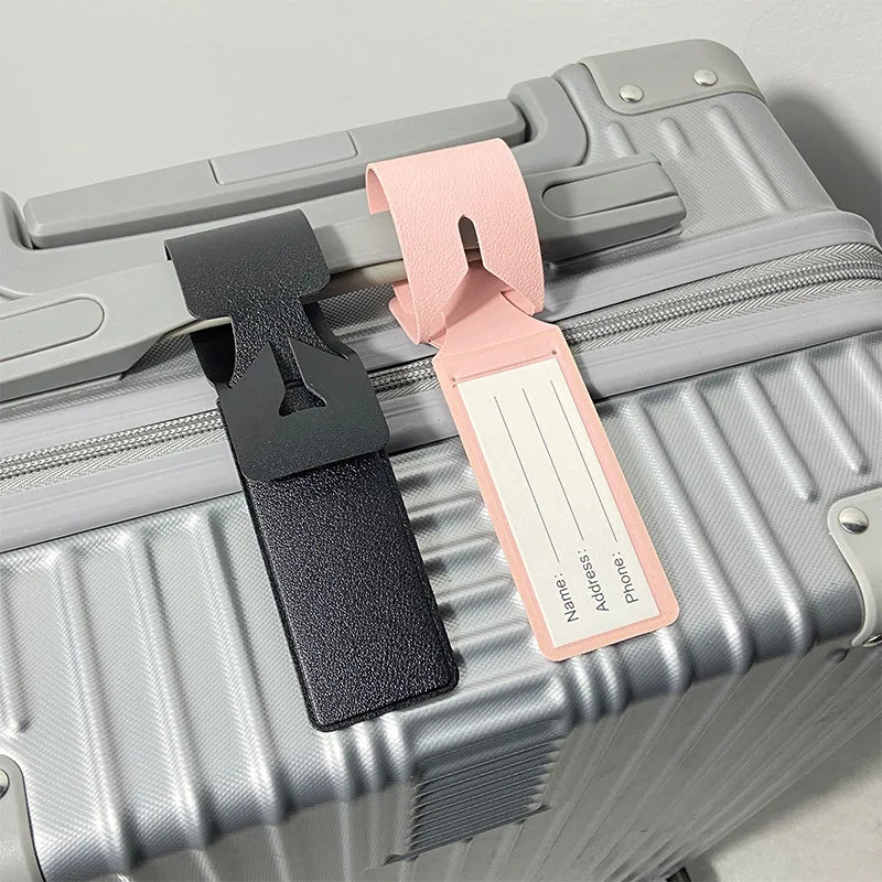 Fashion Cute PU Luggage Tags for Women & Men – Suitcase/Bag Tags with Name/ID/Address Label | Travel Accessories