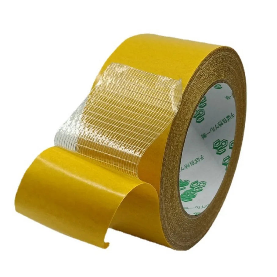 YX Double-sided Fiberglass Grid Sticky Adhesive Fiber Transparent Mesh Tape Strong Waterproof Tape Thick 20 Meter