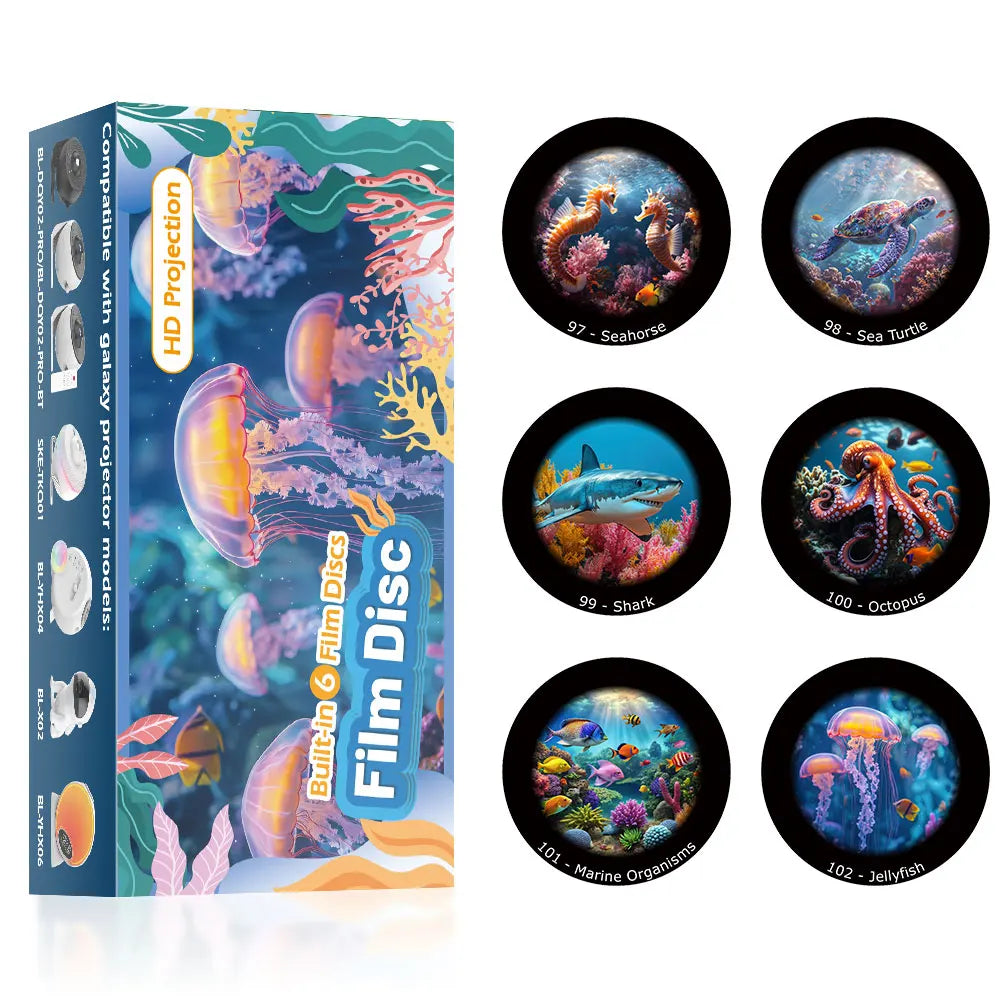 Galaxy Projector Disc Projector Slide 4K Replaceable 6 HD Galaxy Discs Night Light Projector Starry Sky Lamp (Device Not Include