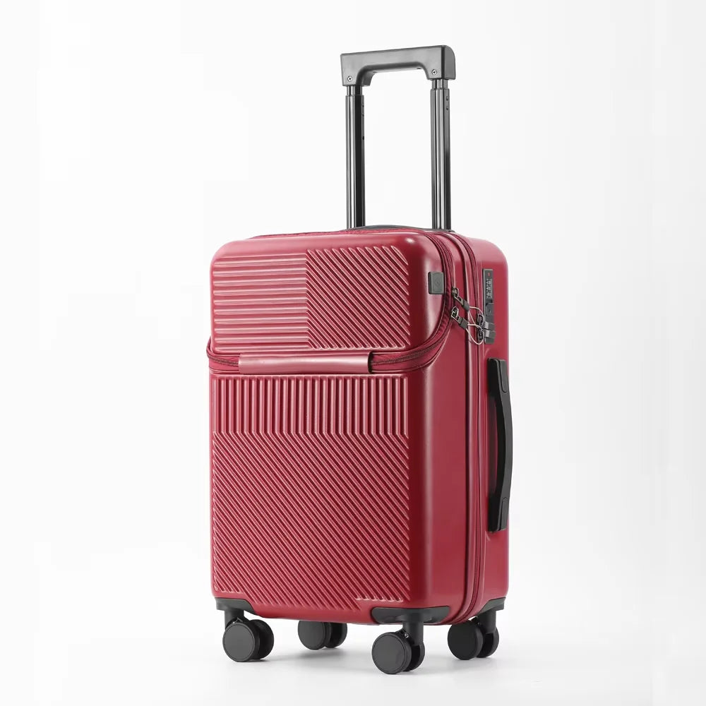 Bunnyfly Stylish Business Suitcase Luggage 20-inch Compact Lightweight Carry-on with Cup Holder for Travel