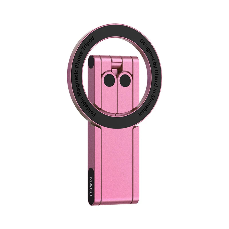 Ulanzi MA60 Foldable Magnetic Phone Tripod Handheld Selfie Phone Mount for iPhone 16 15 14 13 Android with Magnetic Ring