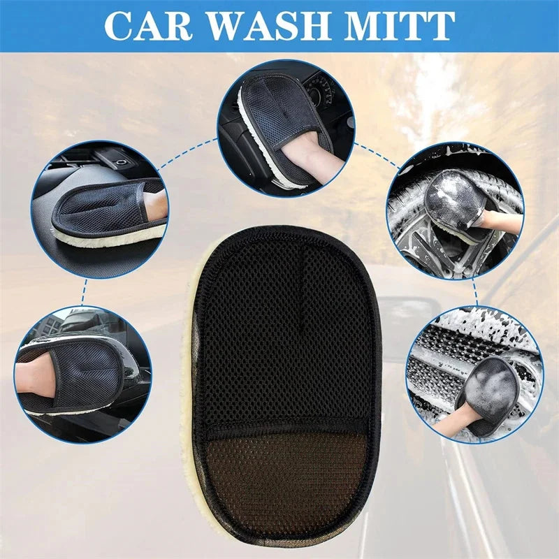 Microfiber Wool Soft Auto Car Washing Glove Cleaning Car Cleaning glove Motorcycle Washer Care Car paint Wash care tools