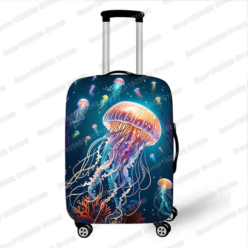 18-32 Inch Dolphin / Turtle / Octopus/ Starfish Pattern Luggage Cover Ocean Animal Suitcase Protective Covers Travel Accessories