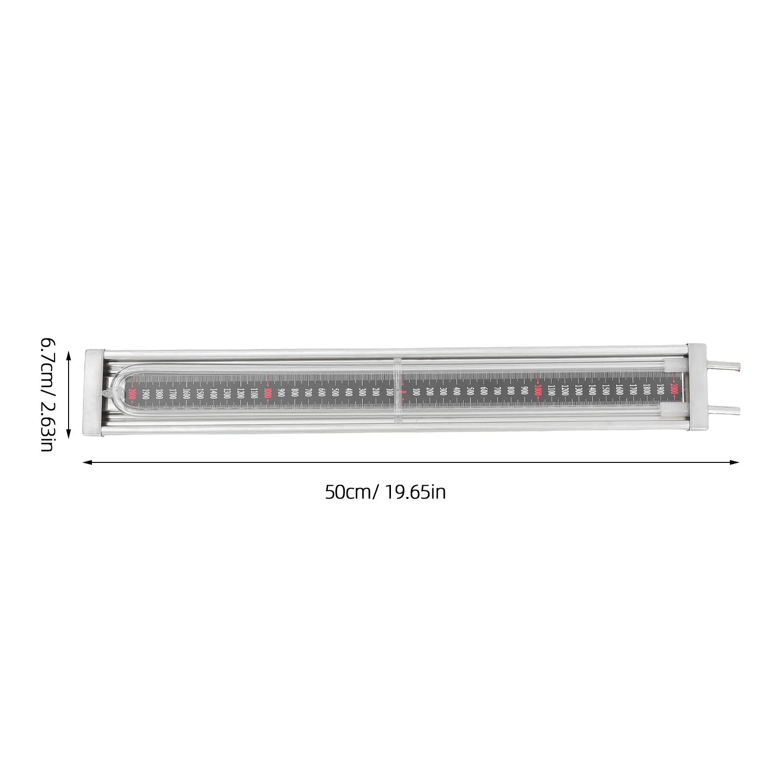 Water Column Gauge Tool U Tube Pressure Manometer 2000Pa for Gas Station Industrial Residential Vacuum Pressure Measurement