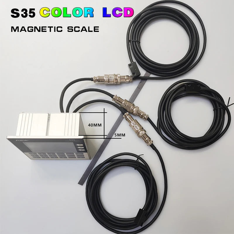 3 Axis LCD DRO Magnetic Linear Displacement Scale Sensor for CNC Machine Tooling Metal Digital Display Measuring Device