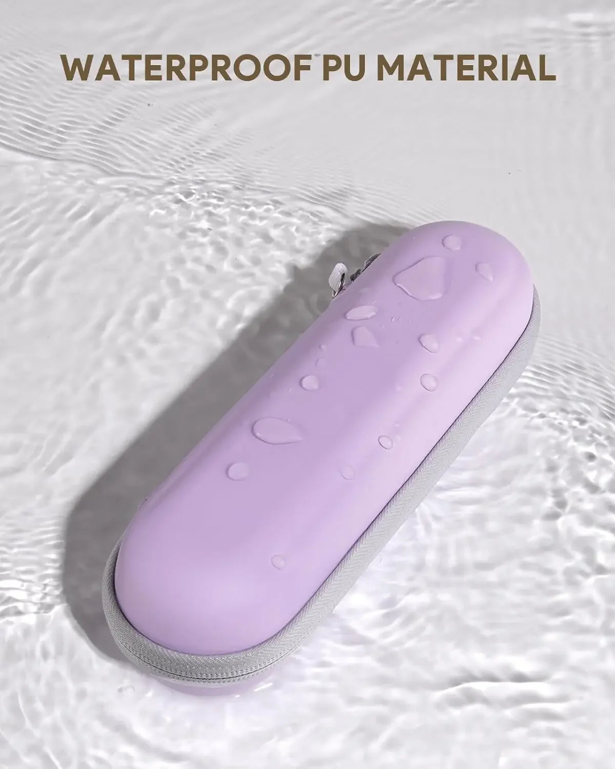Waterproof Toothbrush Case for Oral-B/Philips - Secure Elastic Straps and Breathable Mesh Storage, Compact PU Travel Organizer
