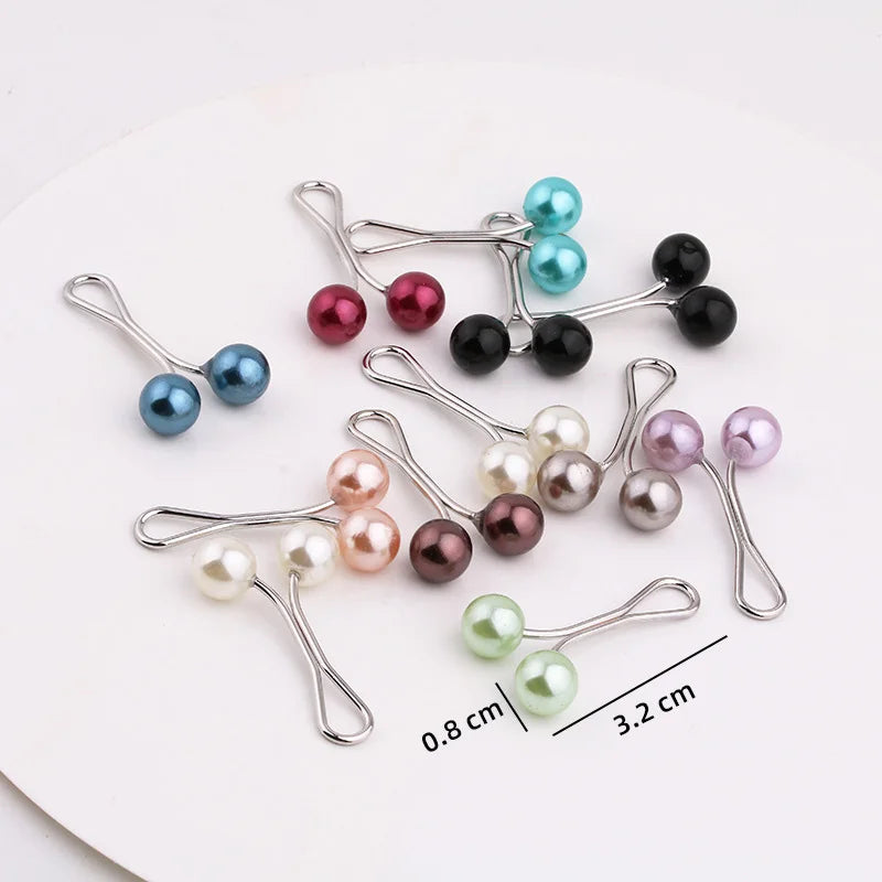 2-48PCS Anti Slip Brooch Headscarf Shawl Scarf Lady Muslim Fixed Pins Scarf Hijab Clips Pearl Brooch for Women Scarf Accessories