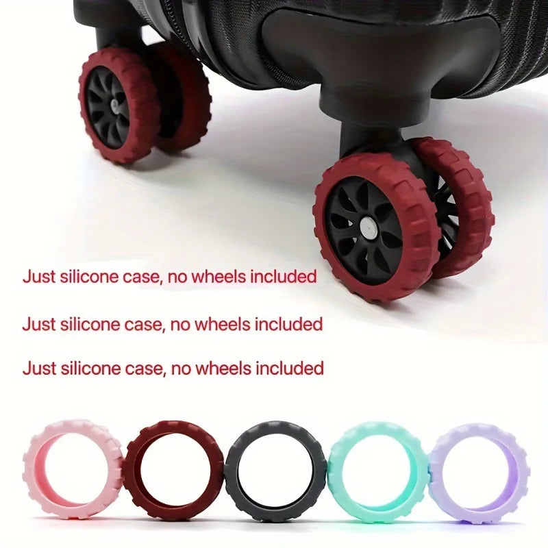 8pcs/set Silicone Luggage Wheel Protective Covers, Scratch Protection Covers for Universal Wheels.Essential Travel Accessorie.