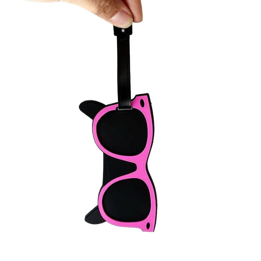1/2pcs pink vacation sunglasses pendant airport luggage anti loss ID tag essential for business travel luggage name tag unisex