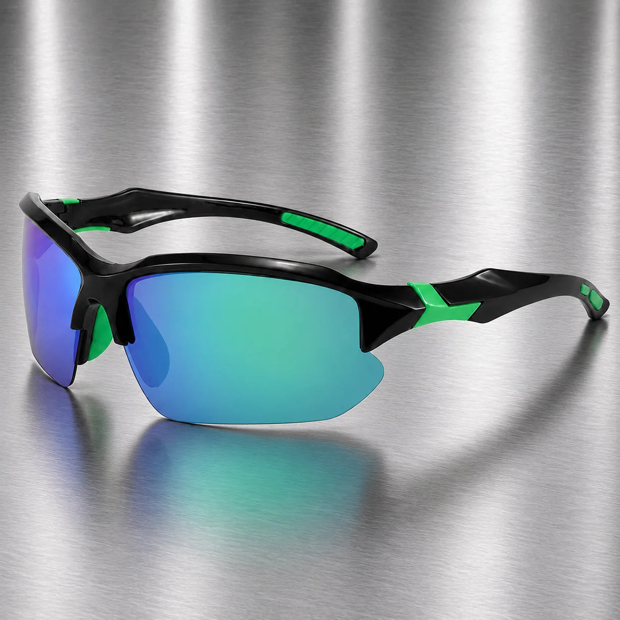 Men Polarized Sports Sunglasses UV400 Half Frame Cycling Driving Glasses Lightweight Outdoor Fishing Running Sun Shades