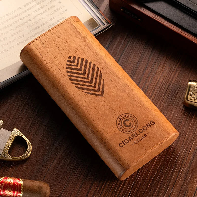Convenient Travel Cedar Cigar Case 2/3 Holes (22mm) Portable Wooden Cigar Tube Box Accessory