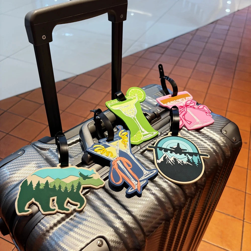 1Pc Animal High-Footed Cup Luggage Tag Can Write Name, Bag, Pendant, Graduation Season Travel Pendant, Gift, Airport Luggage Idea