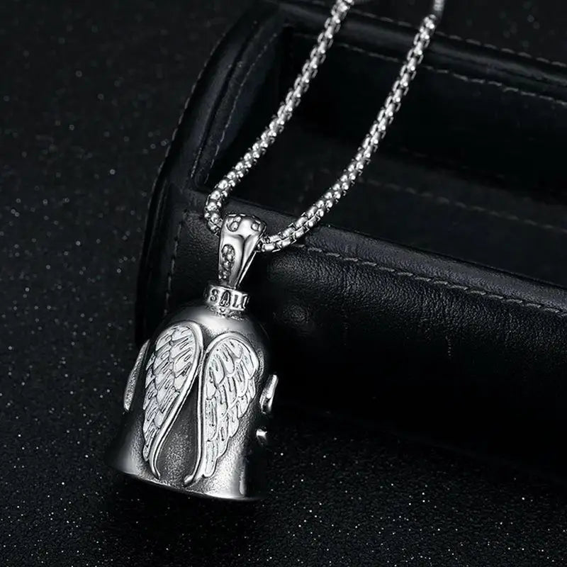 Guardians Angel Ride Cycling Motorcycle Bell Keychain Titanium Steel Retro Lucky Exorcist Bell Motorcycle Hanging Riding Bell