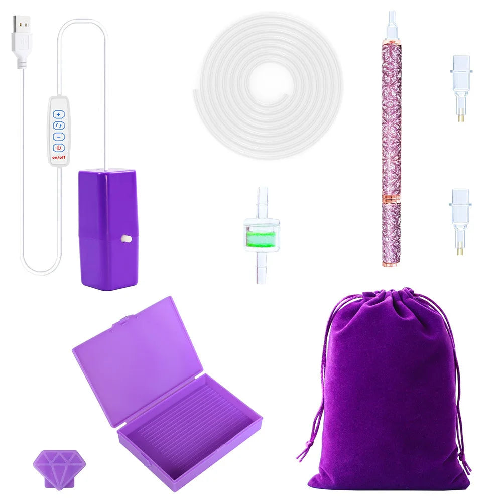 DIY Electric Diamond Art Painting Pen Set Portable Vacuum Diamond Painting Pen Kit USB Powered Diamond Suction Device for Craft