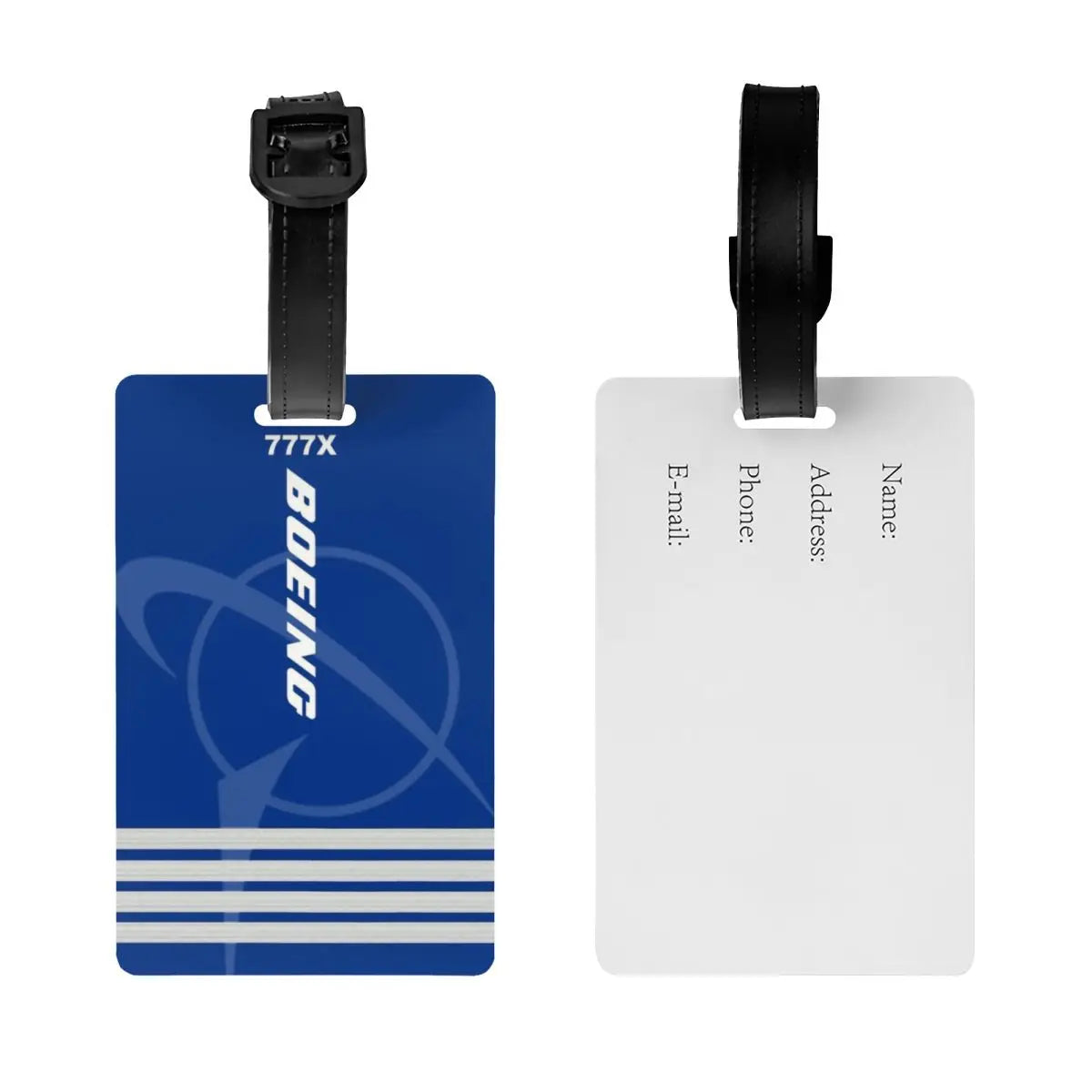 Custom Boeing 777X Captain Stripes Luggage Tags for Suitcases Aviation Aviator Flight Pilot Baggage Tags Privacy Cover ID Label