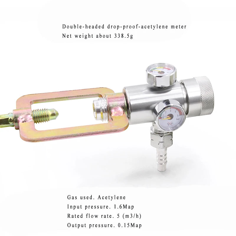 Oxygen Pressure Regulating Valve Gauge Acetylene/ Propane Meter 8mm Thread Brass Adjustable Pressure Reducing Valve 감압기