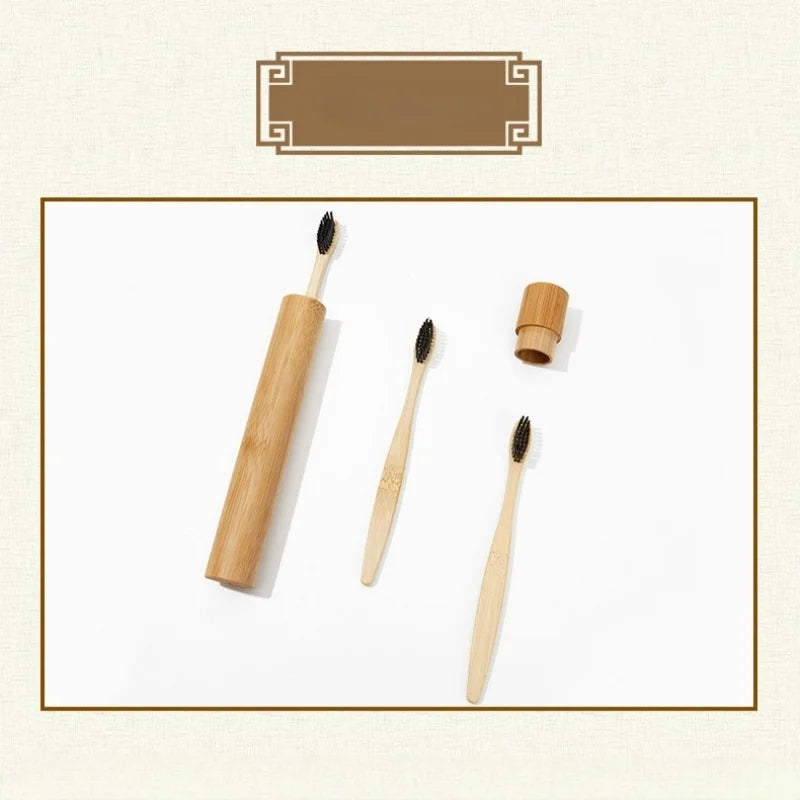 21cm Length Empty Bamboo Toothbrush Tube Eco-Friendly Toothbrush Case Oral Hygiene Travel Portable Tooth Brush Holder Box