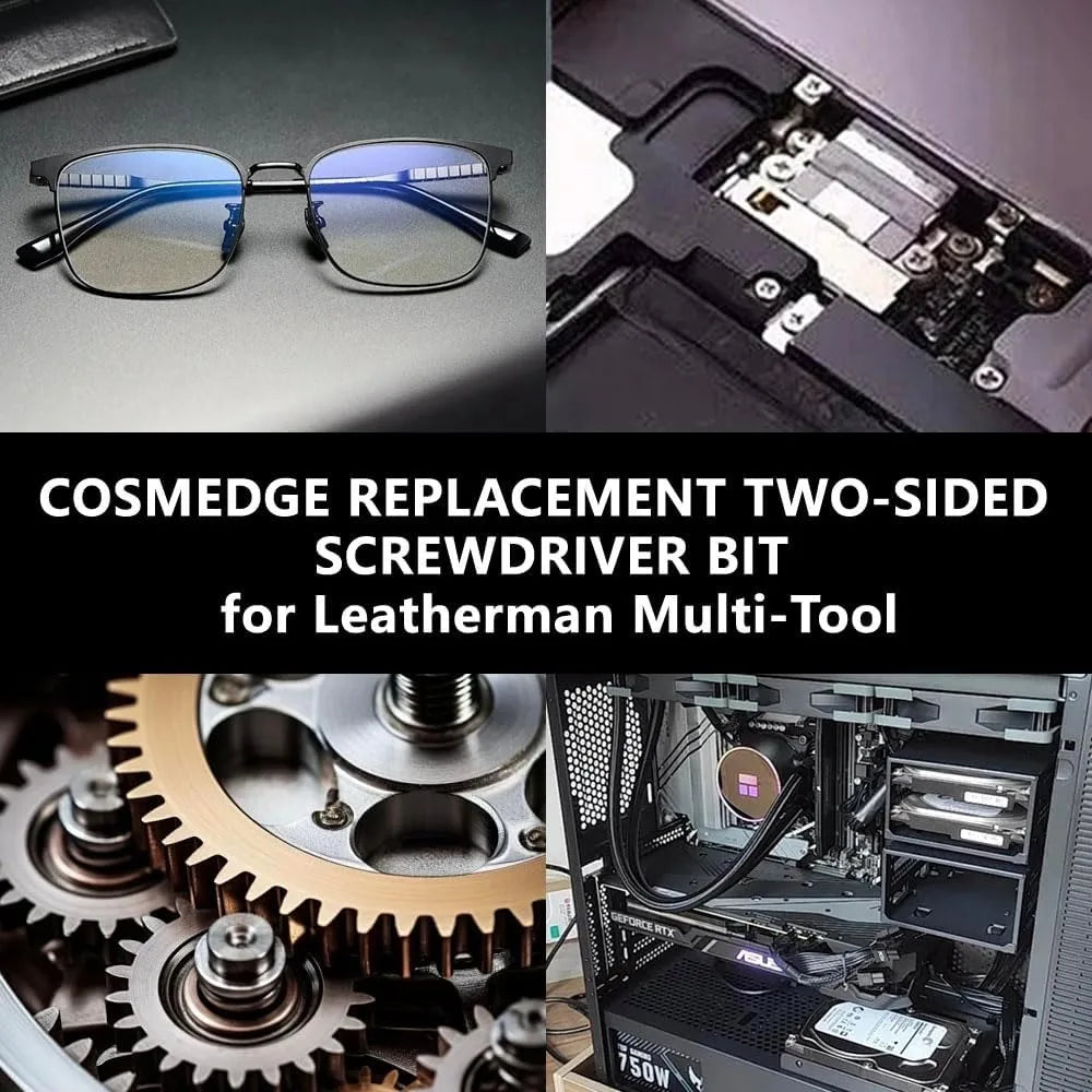 2 Pack S2 Steel Double-Ended Phillips & Flat Eyeglass Bits Replacement Kit Fit for Leatherman