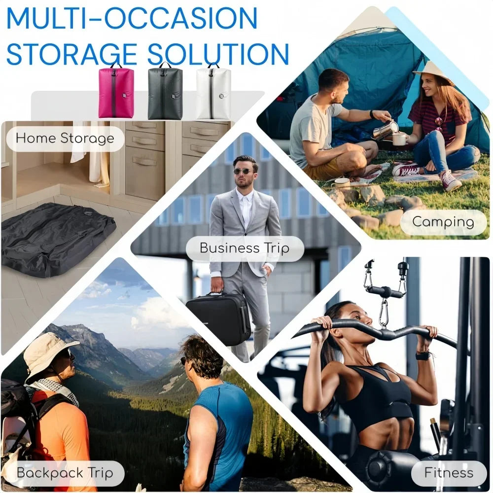 Travel Vacuum Bag for Suitcase Luggage Clothes Storage Bags Business Trip Compression Organizer Pouch Cubes Reusable Space Saver